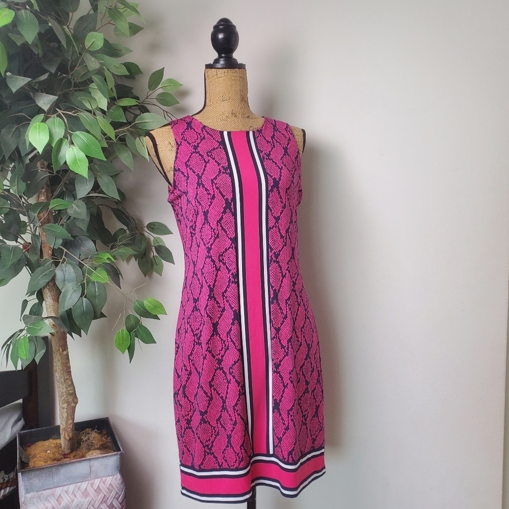 NWT~ Michael Kors Pink Navy Python Snake Print Sh… - image 3